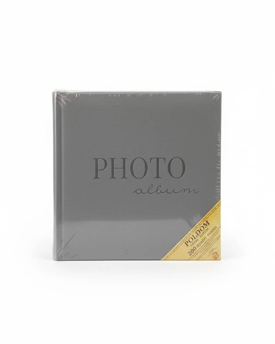Фотоальбом на 200 фото Poldom BB-10x15 Photo Album Grey (Еко-шкіра)
